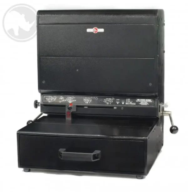 The HD7700H 14” Horizontal Punch features vintage aesthetics, adjustable settings, and a side crank handle.